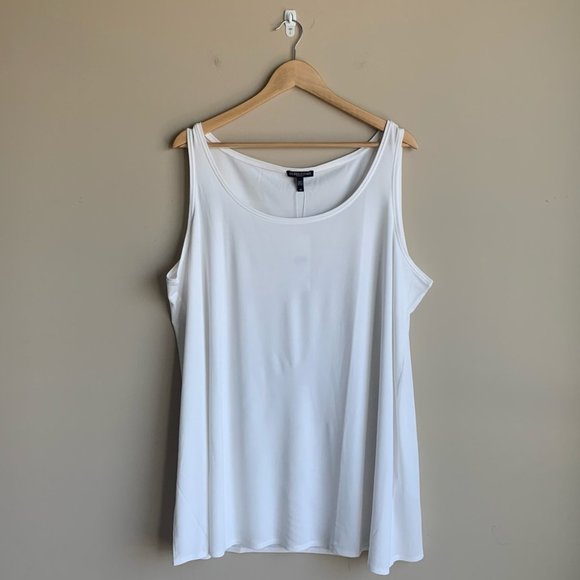 NWT Eileen Fisher Scoop Neck Tank Top in White 3X - Picture 2 of 7